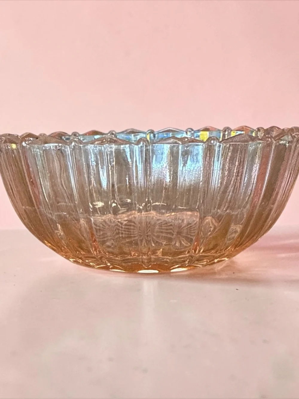 Vintage Anchor Hocking Fortune Pink Depression Glass Dessert Bowl